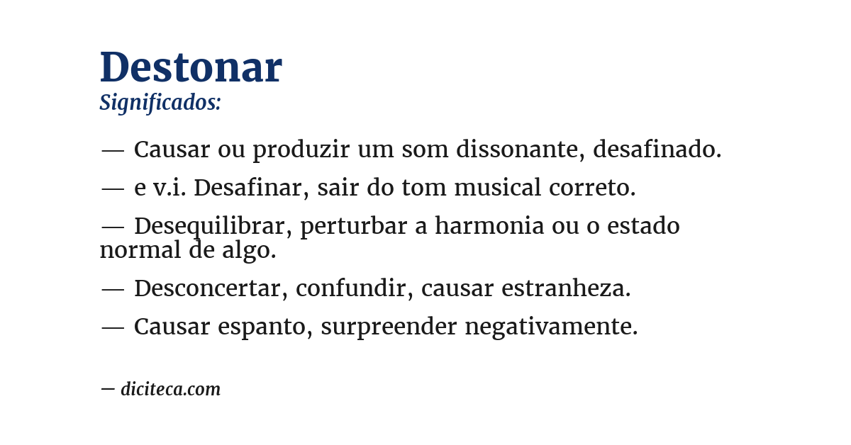Significado de destonar