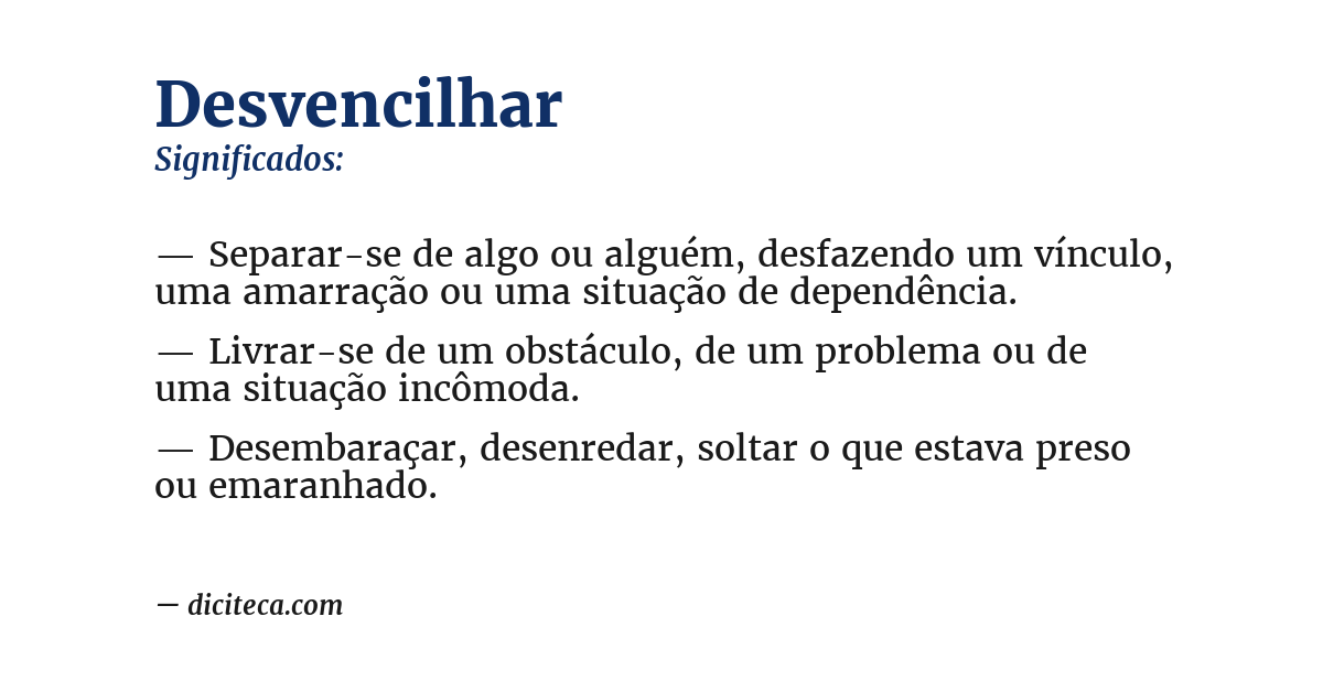 Significado de desvencilhar