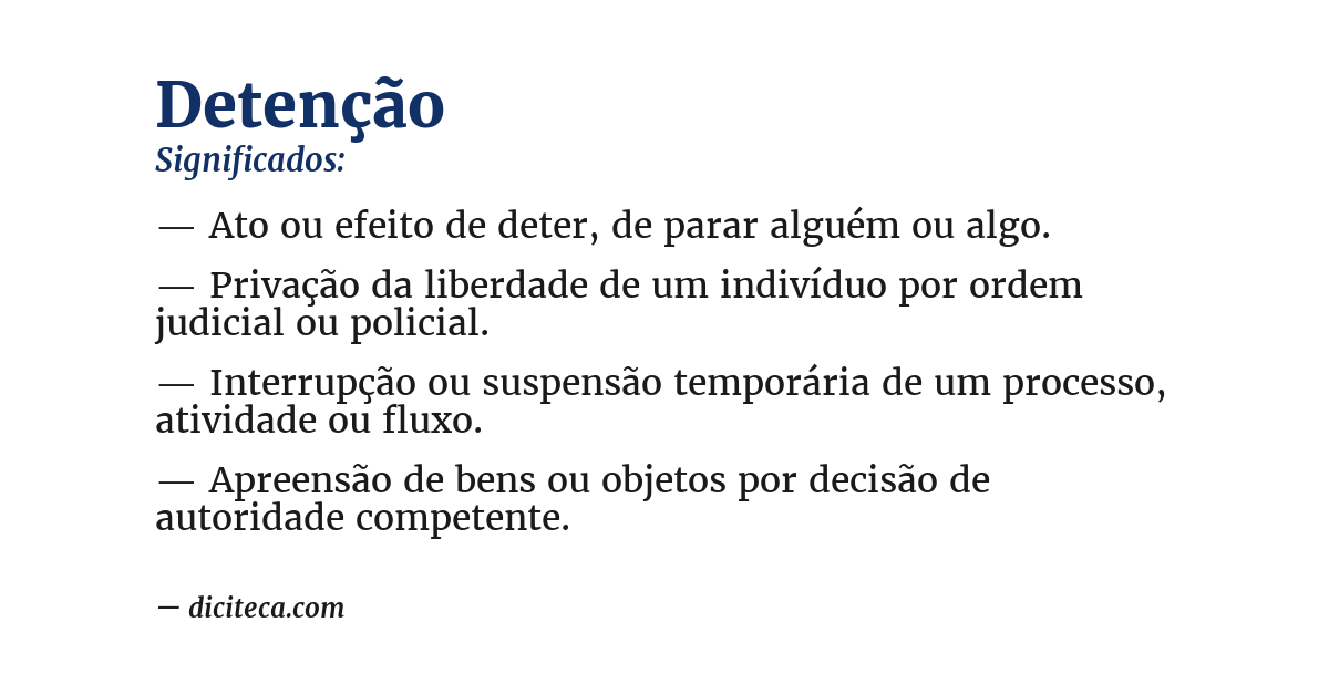 Significado de detenção