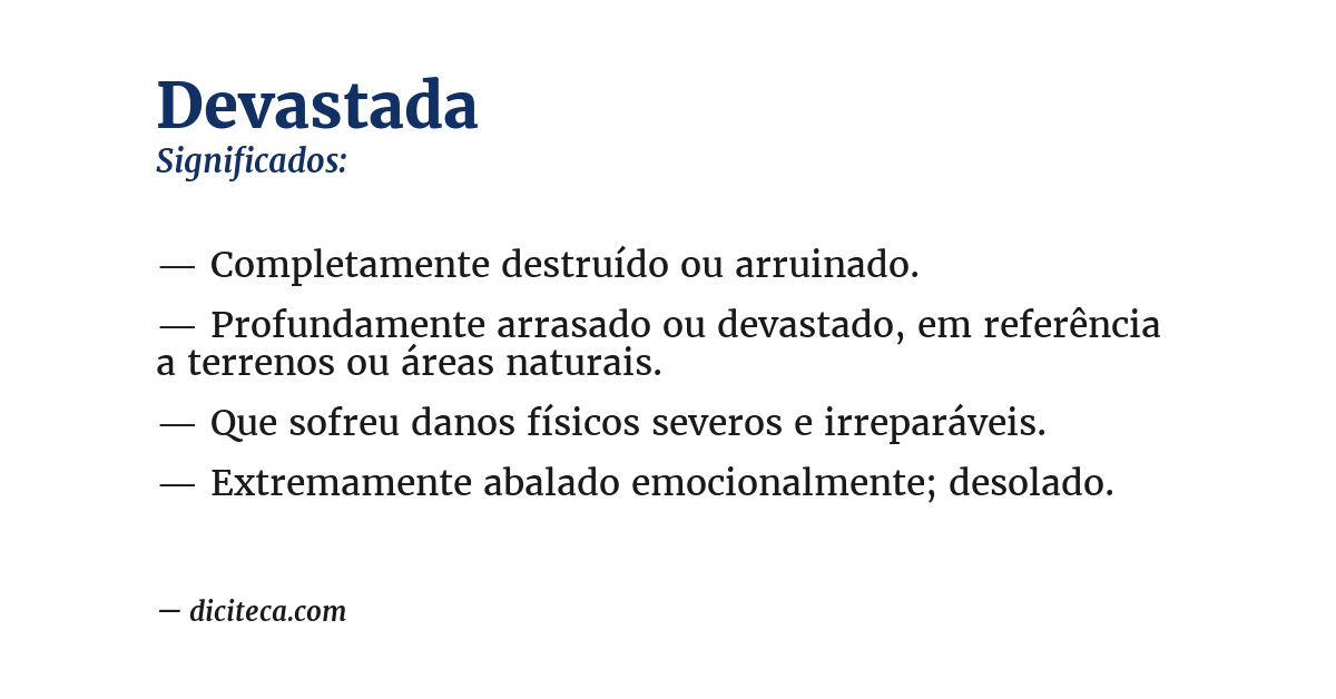 Significado de devastada