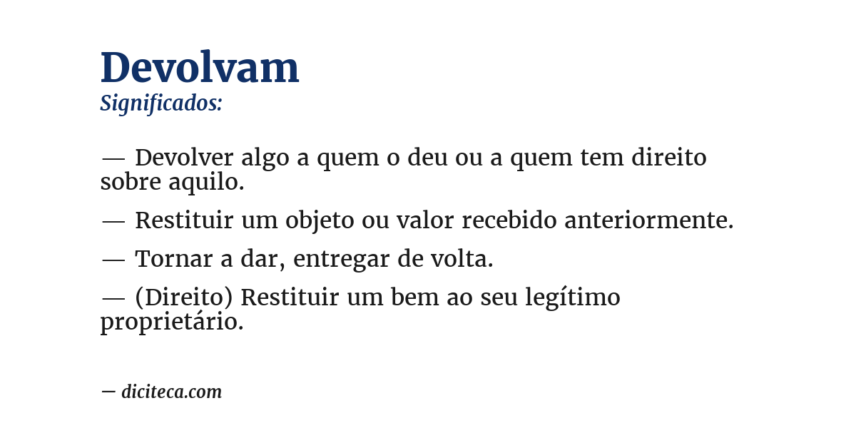 Significado de devolvam