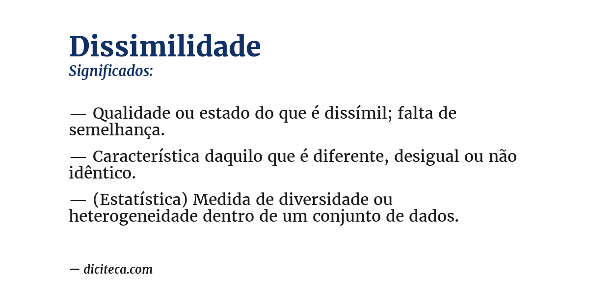 Significado de dissimilidade