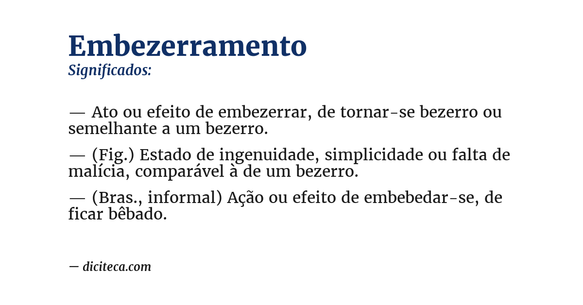 Significado de embezerramento