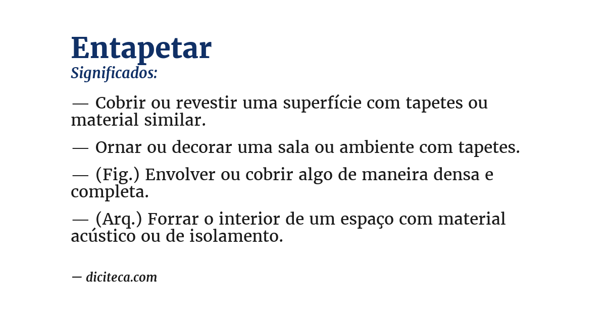 Significado de entapetar