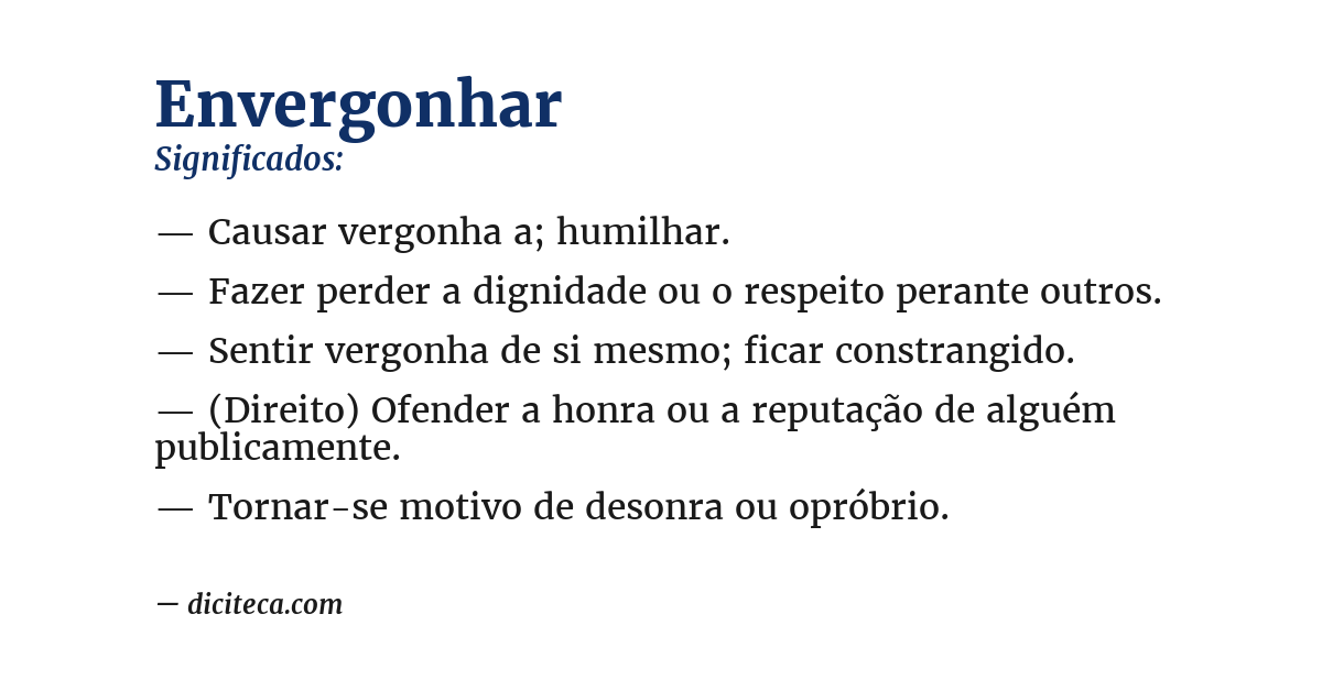 Significado de envergonhar
