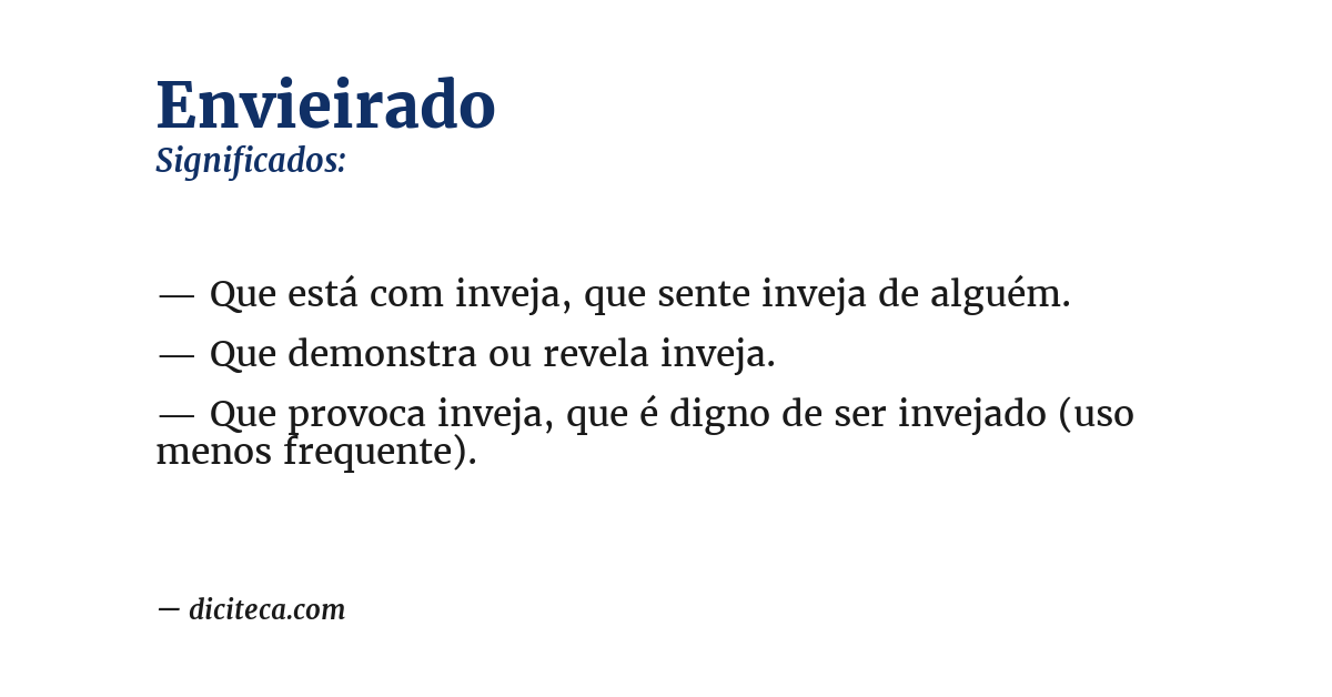 Significado de envieirado