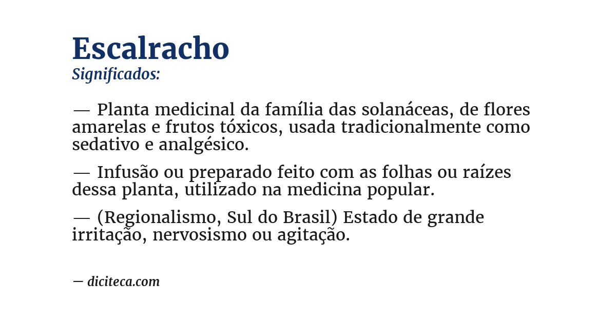 Significado de escalracho