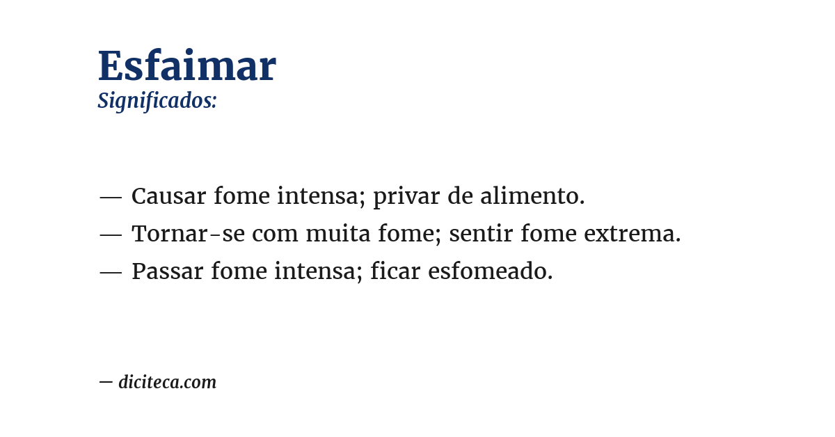 Significado de esfaimar