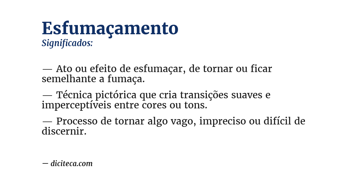 Significado de esfumaçamento