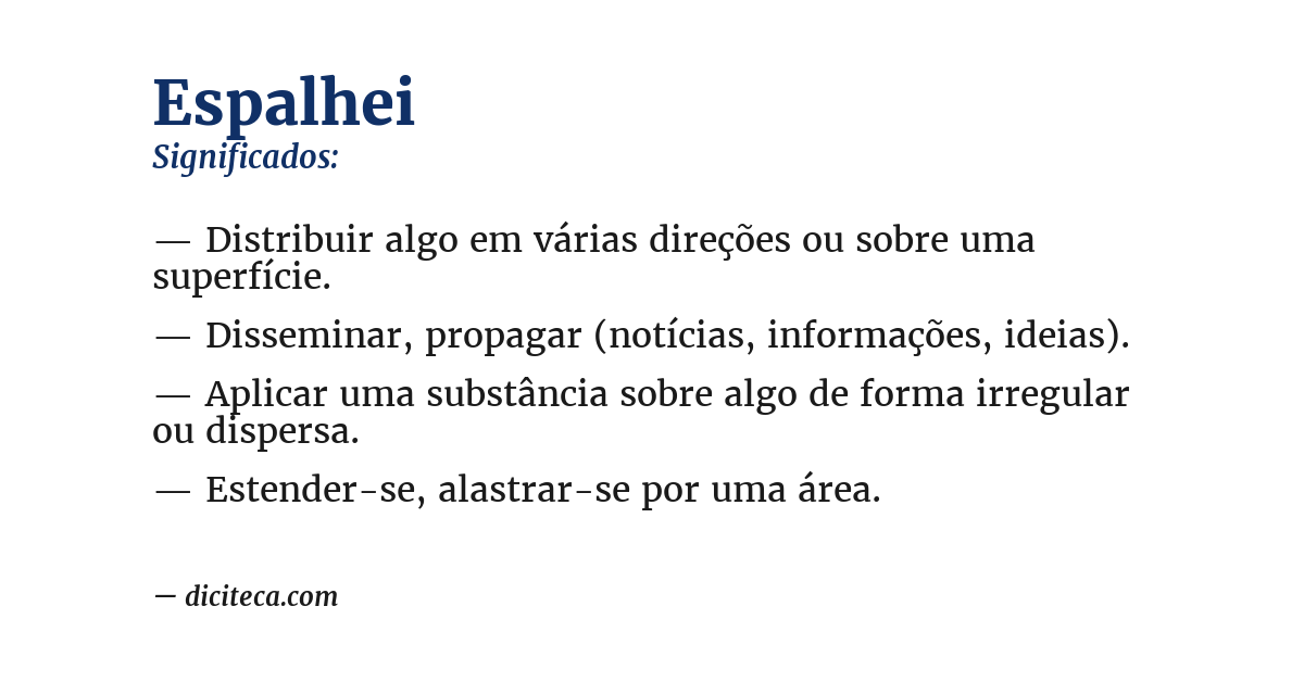 Significado de espalhei