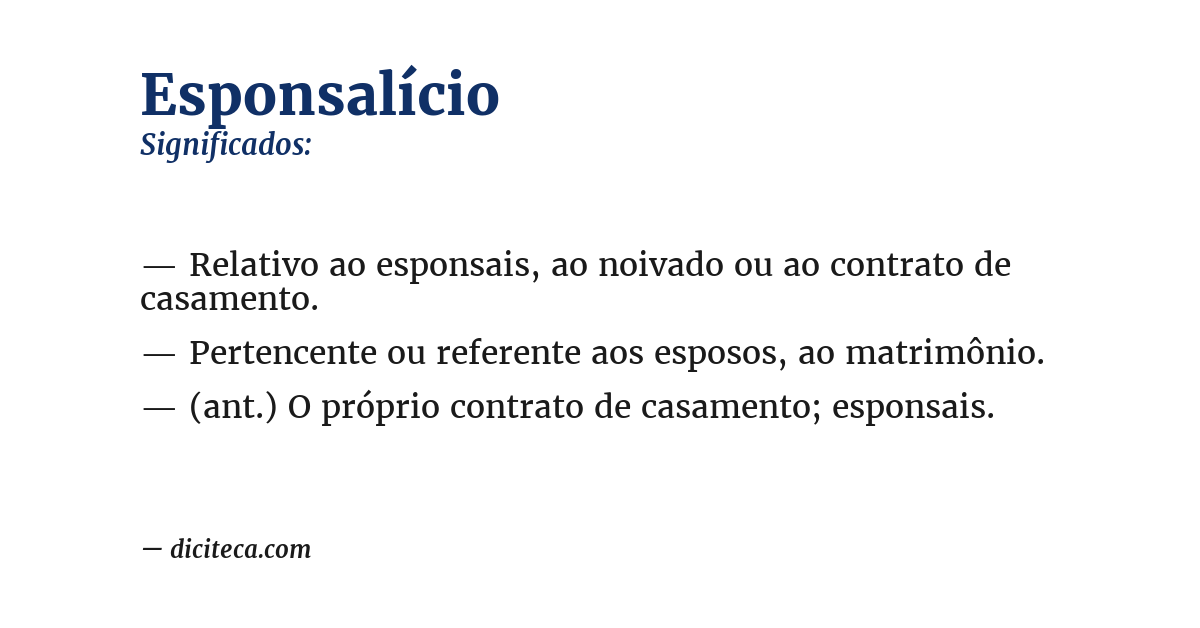 Significado de esponsalício