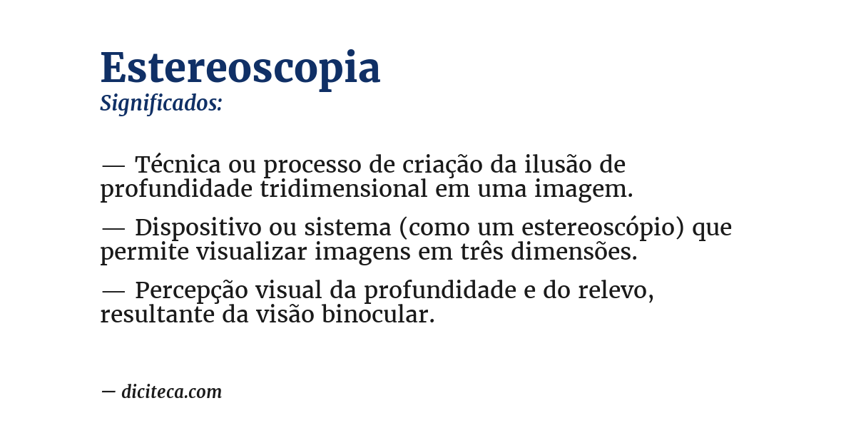 Significado de estereoscopia