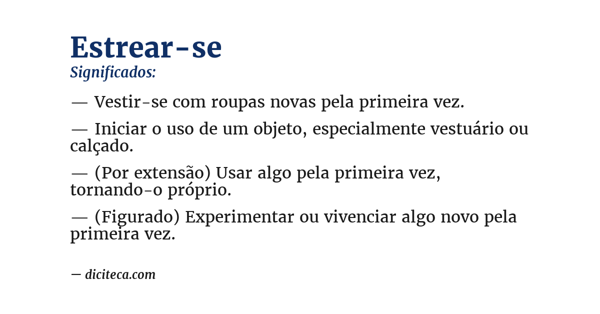 Significado de estrear-se