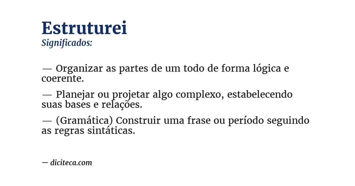 Significado de estruturei