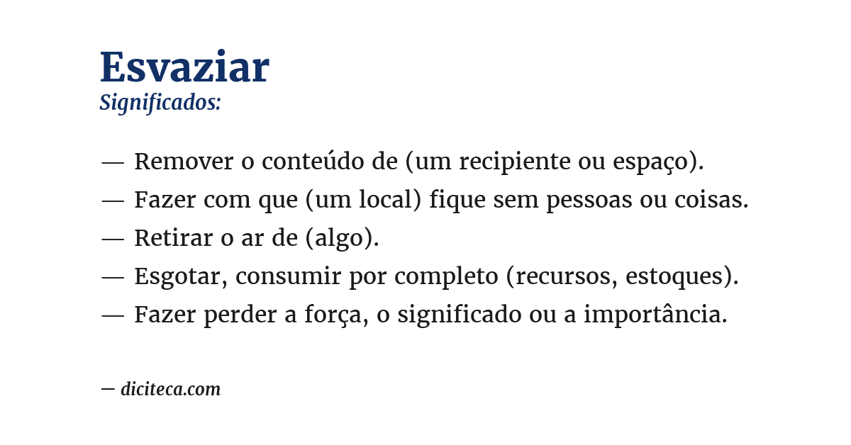 Significado de esvaziar