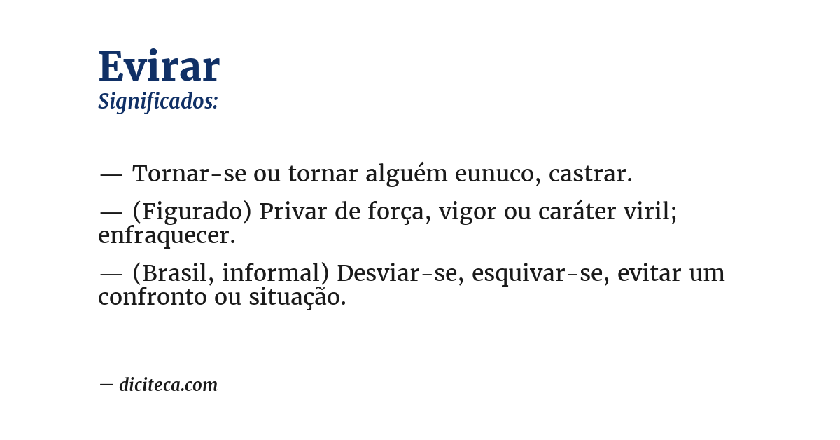 Significado de evirar