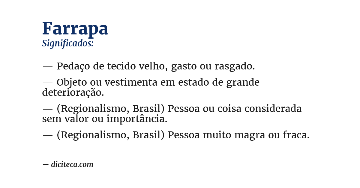 Significado de farrapa