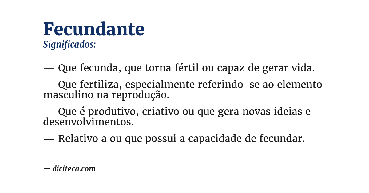 Significado de fecundante