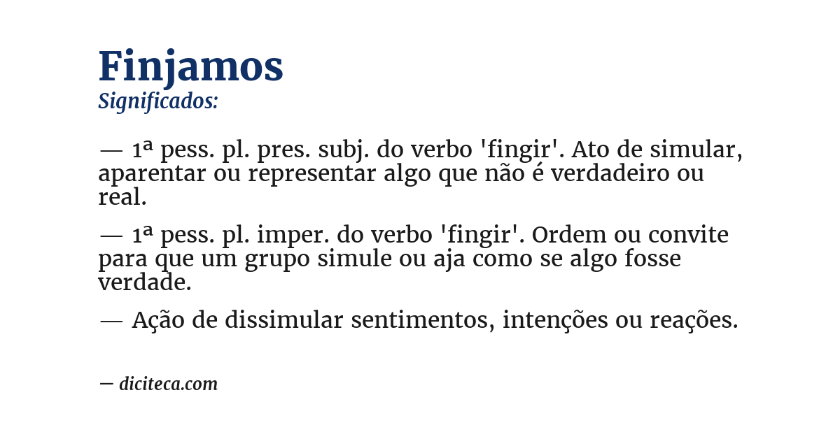 Significado de finjamos