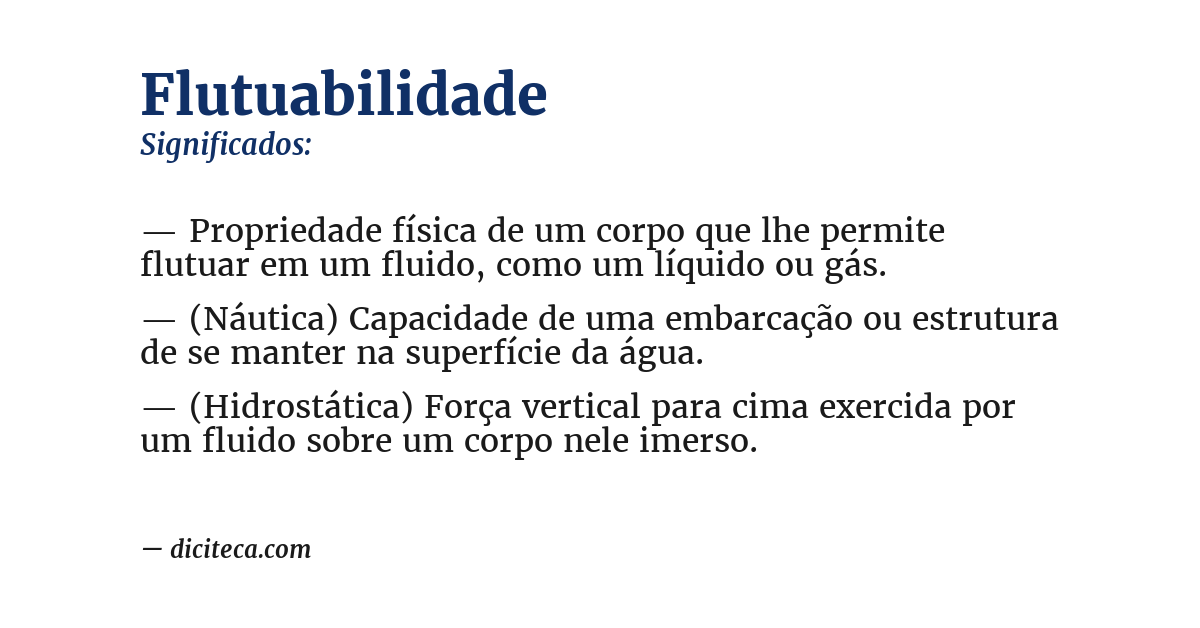 Significado de flutuabilidade