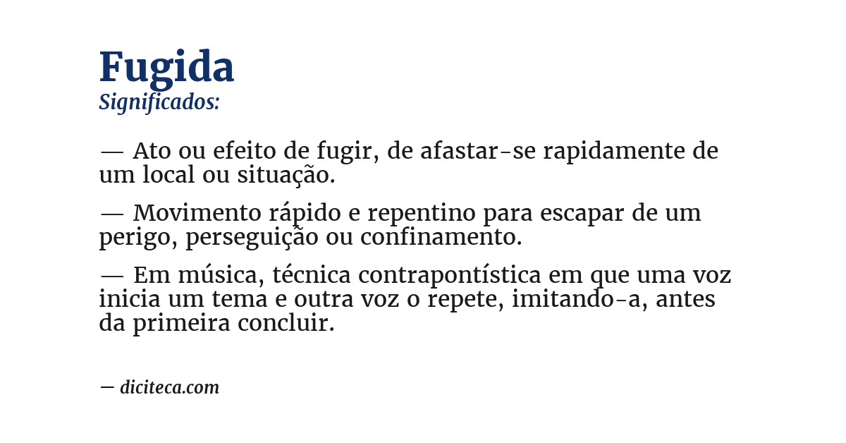 Significado de fugida