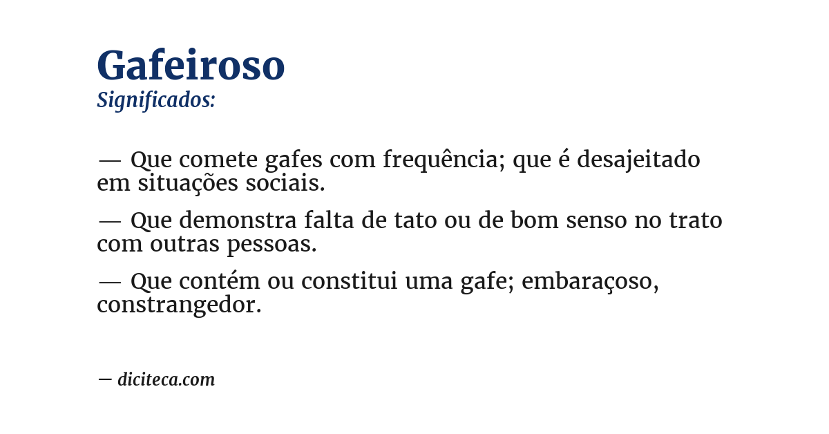 Significado de gafeiroso