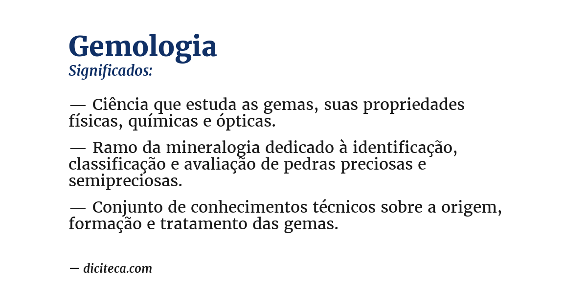 Significado de gemologia