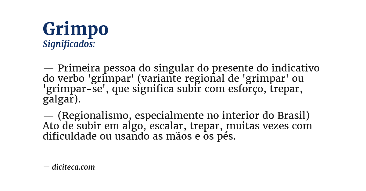 Significado de grimpo
