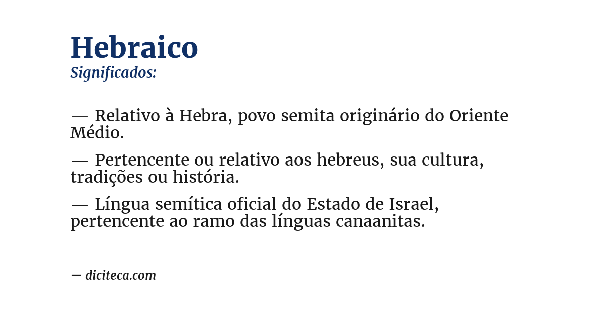 Significado de hebraico