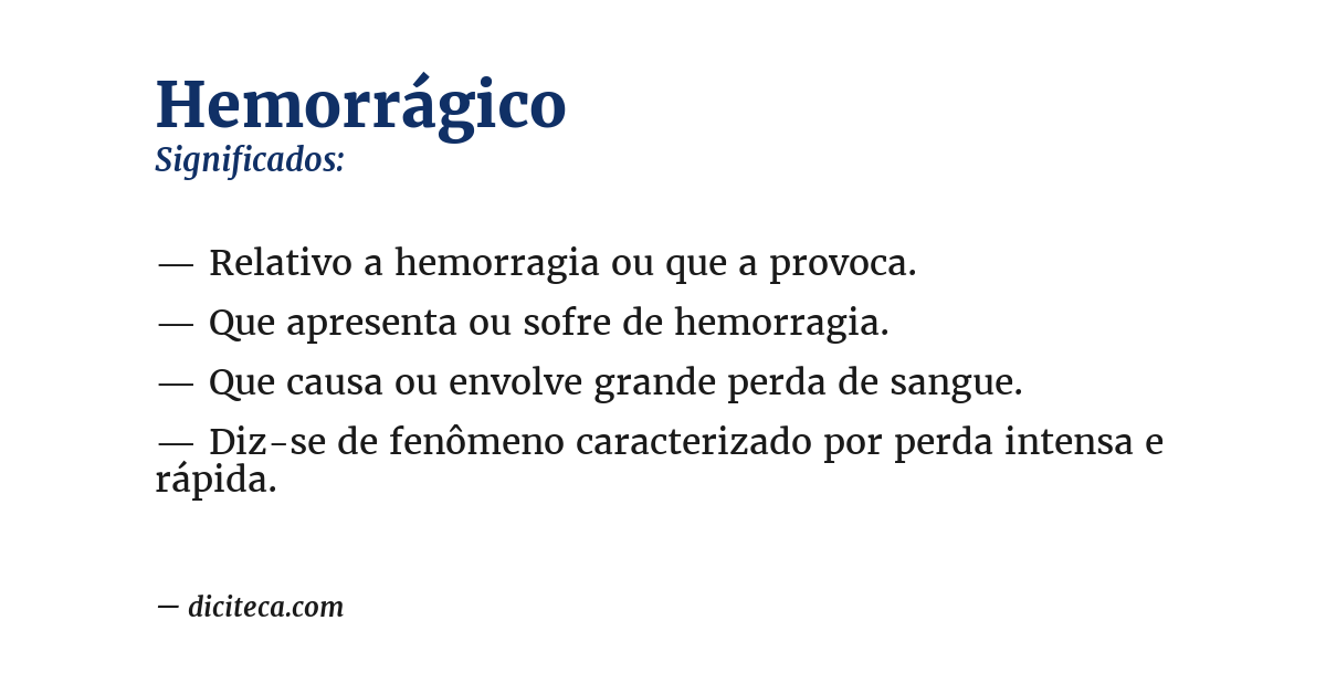 Significado de hemorrágico