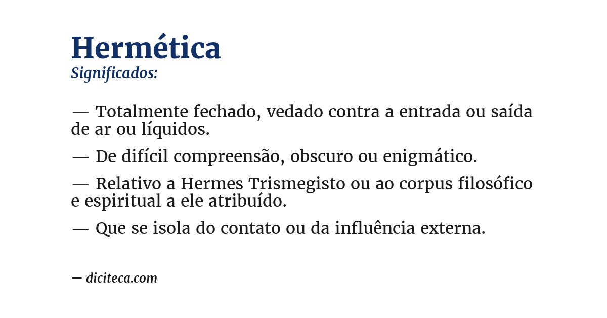 Significado de hermética