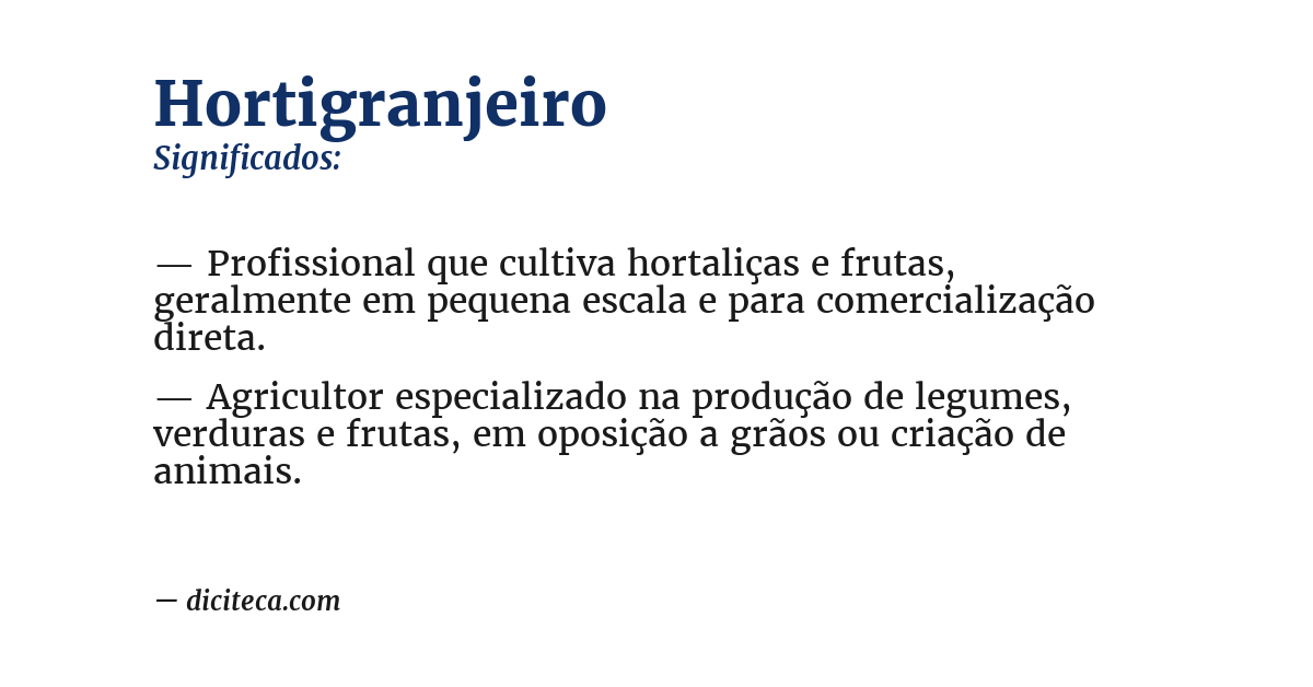 Significado de hortigranjeiro