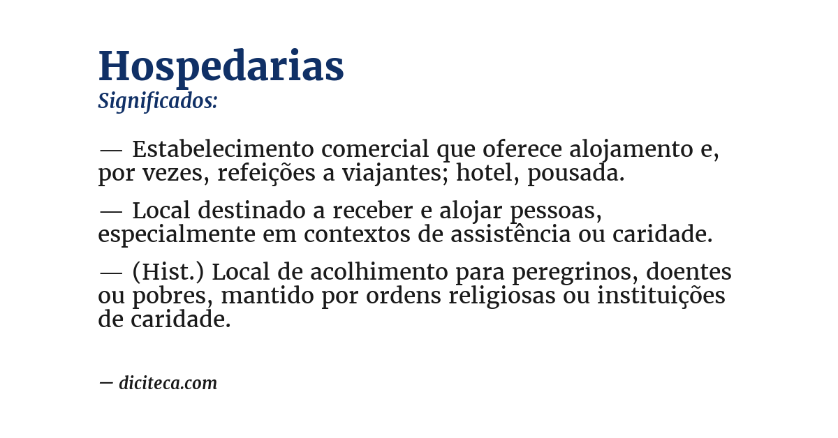Significado de hospedarias