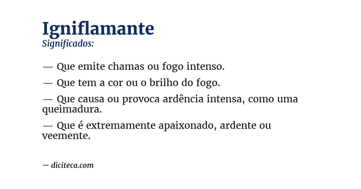 Significado de igniflamante