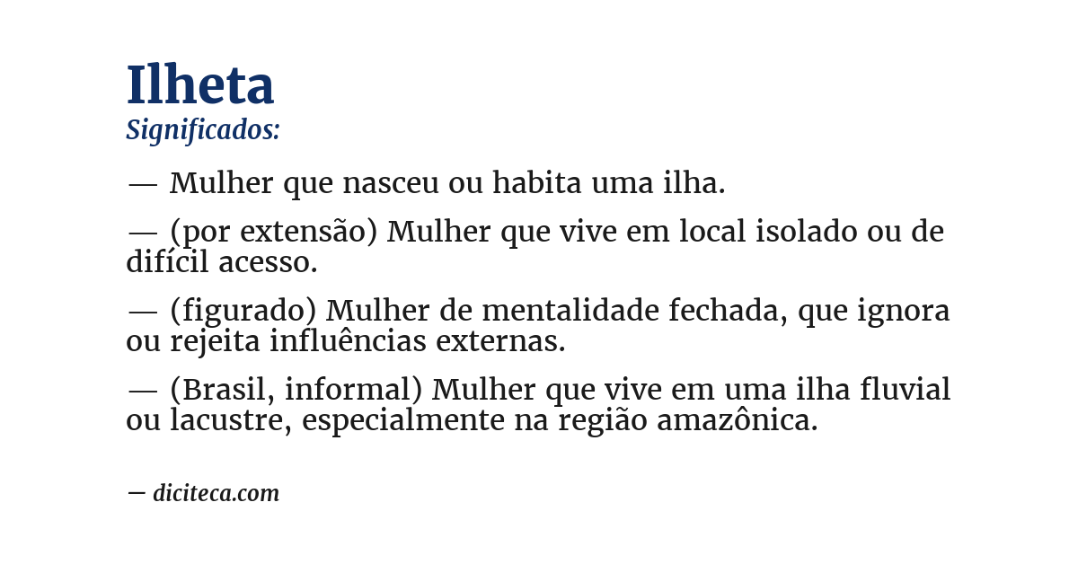 Significado de ilheta