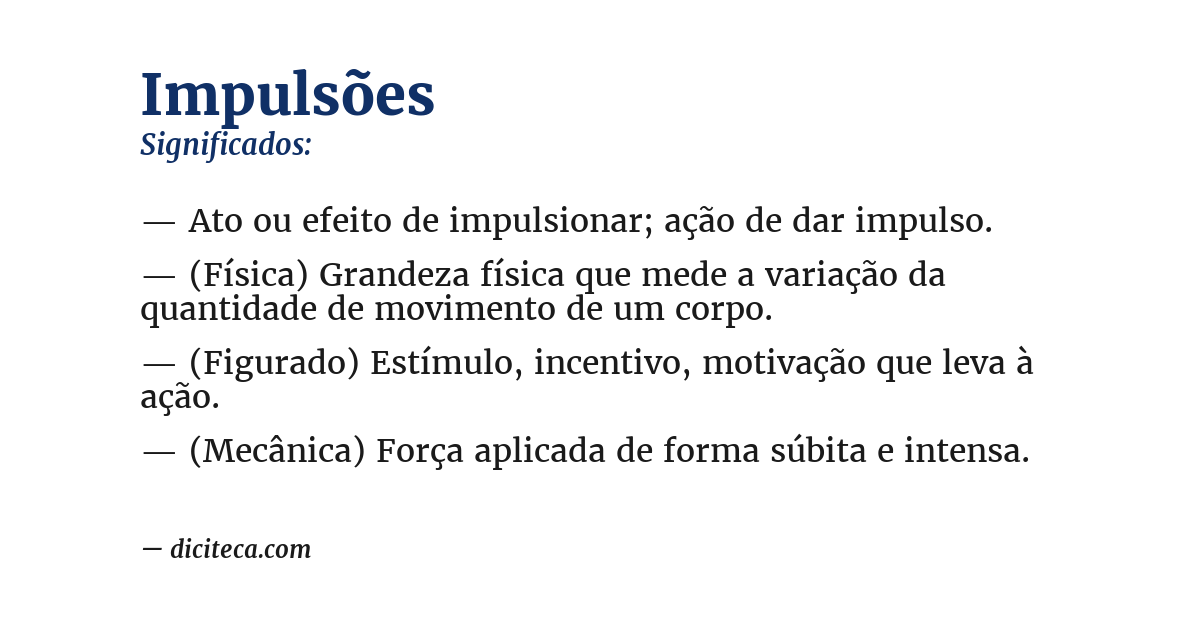 Significado de impulsões
