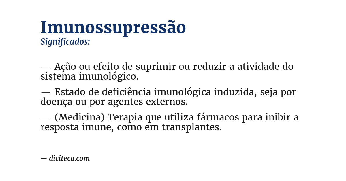 Significado de imunossupressão