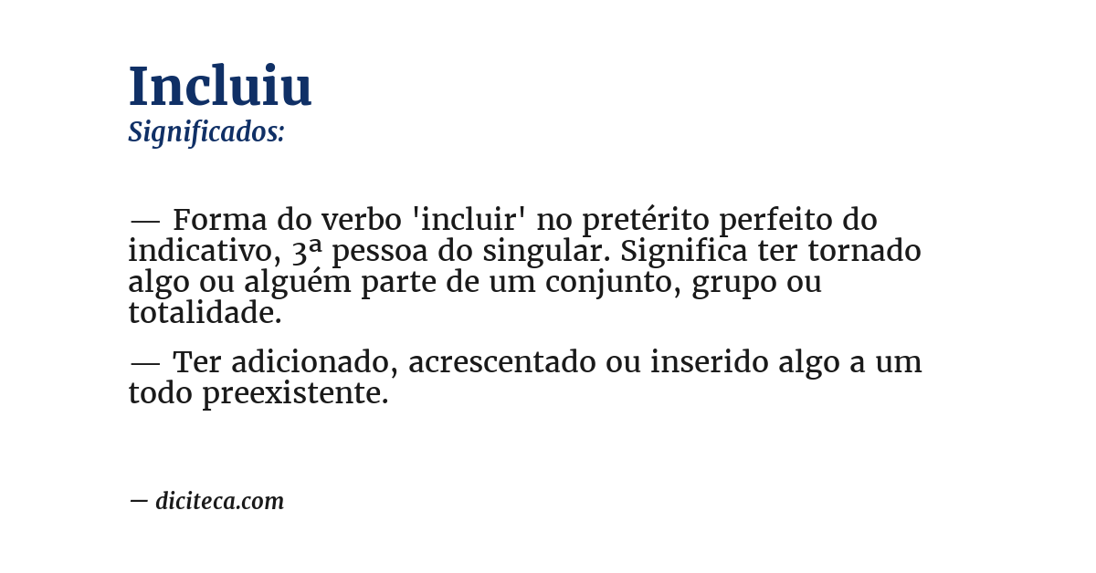 Significado de incluiu