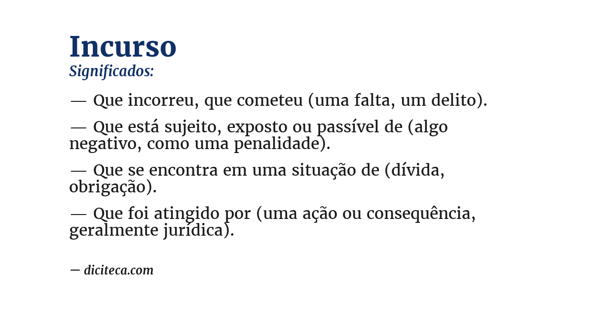 Significado de incurso