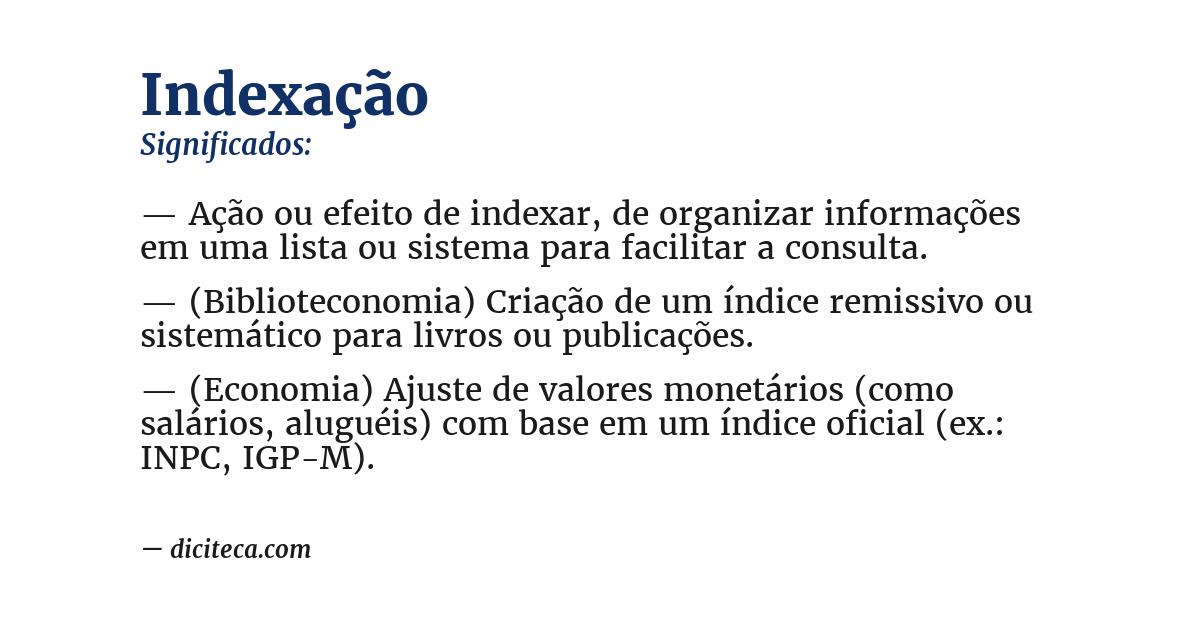 Significado de indexação