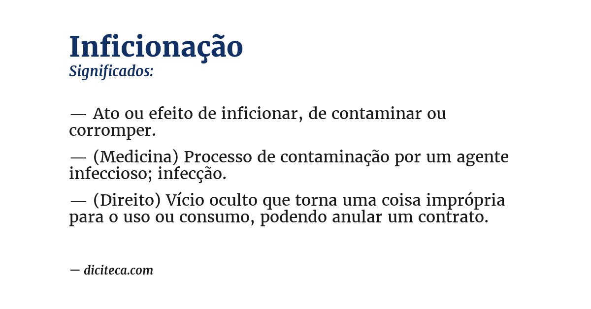 Significado de inficionação