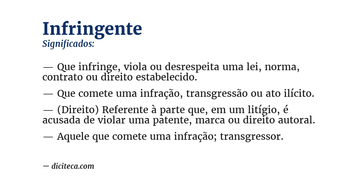 Significado de infringente