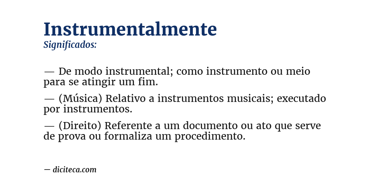Significado de instrumentalmente