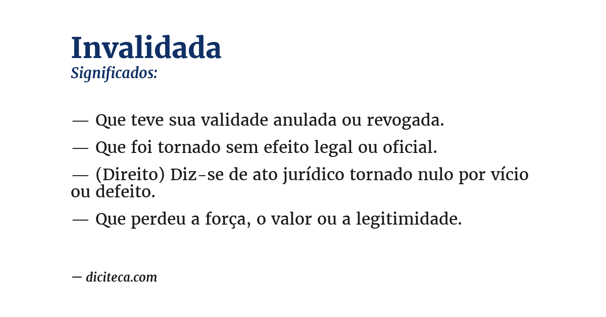 Significado de invalidada