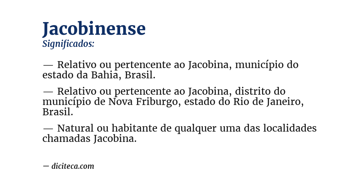 Significado de jacobinense