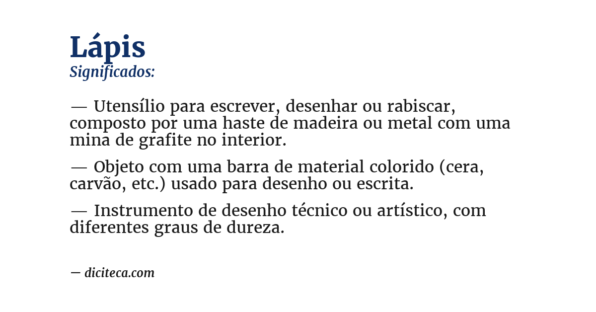 Significado de lápis