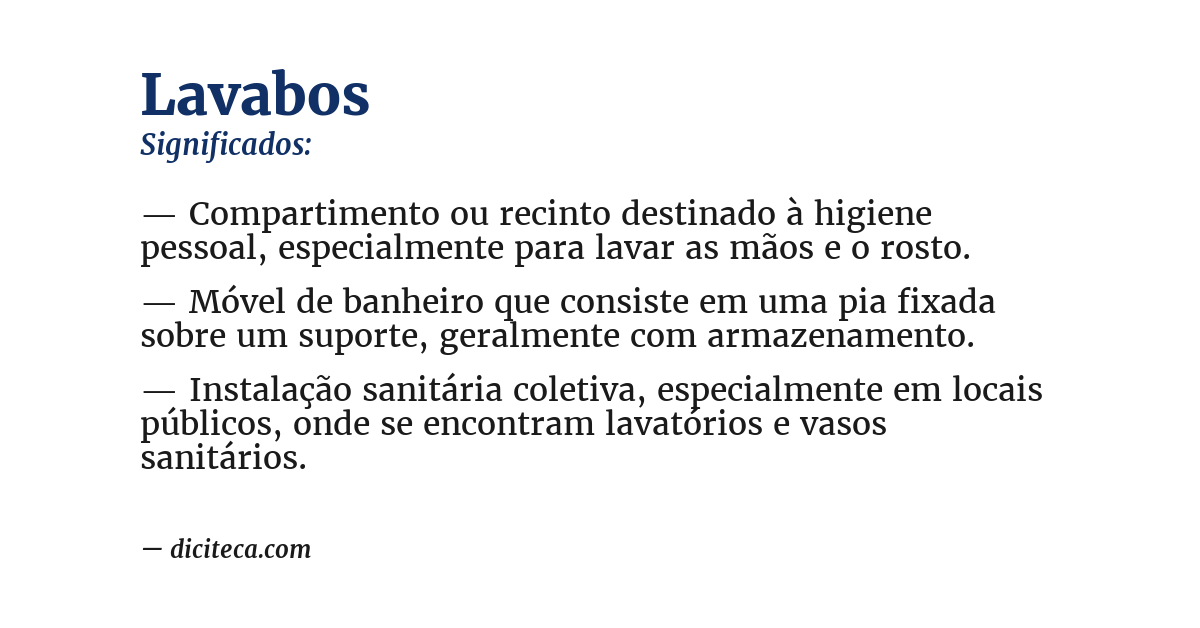 Significado de lavabos