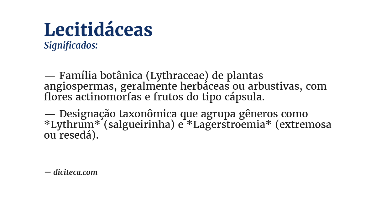 Significado de lecitidáceas