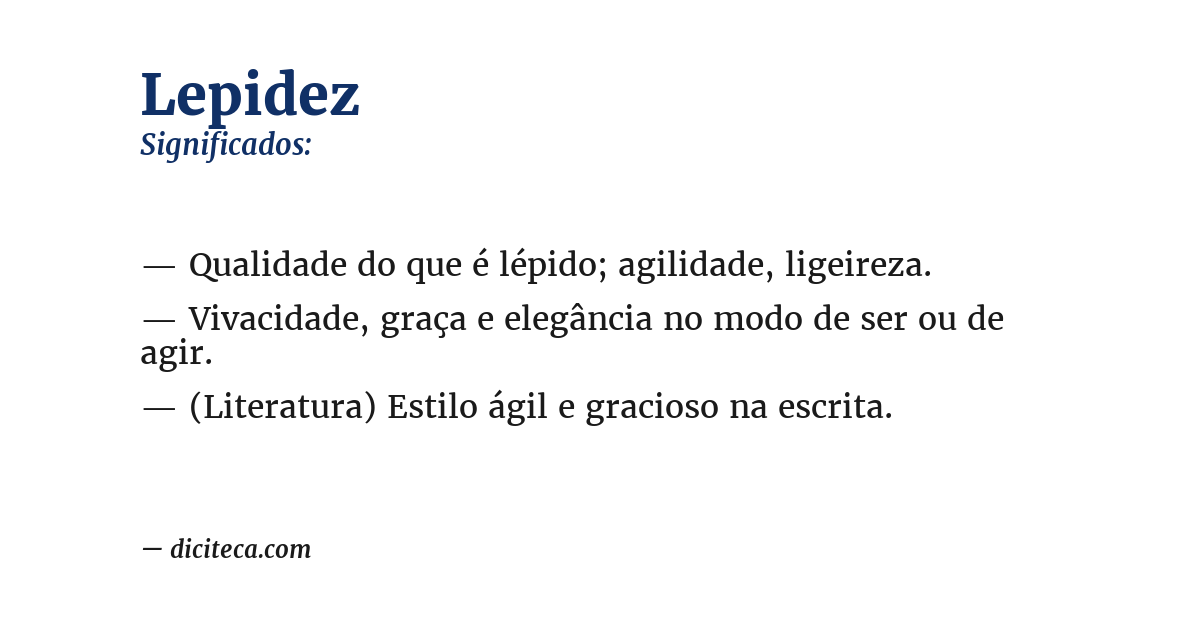 Significado de lepidez