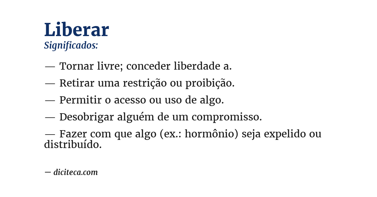 Significado de liberar